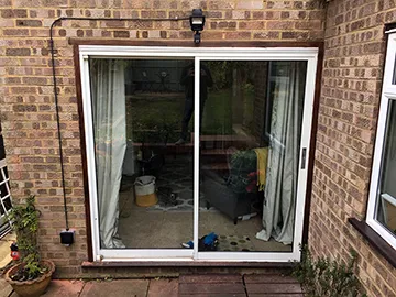 Outside floodlight installed